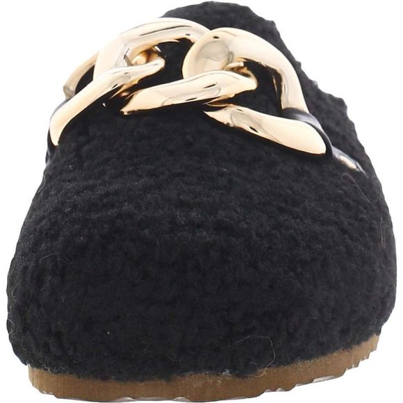 Nine West Womens Everyth 2 Black Cozy Faux Fur Comfy Mules Shoes NWT - Picture 3 of 3